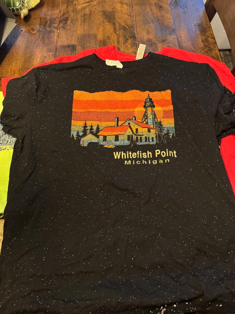 Whitefish Point Michigan Lighthouse Retro Graphic T-Shirt